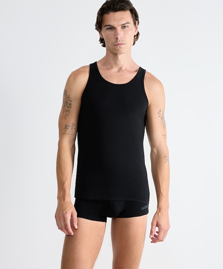 Heren singlet zwart