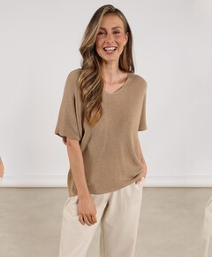 Dames top beige