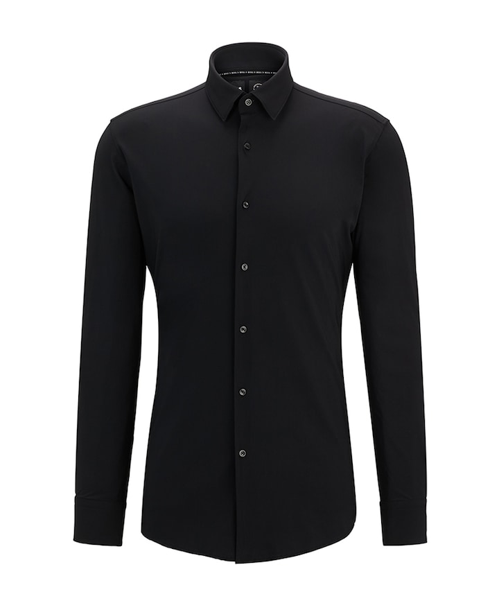 Heren overhemd lange mouw zwart