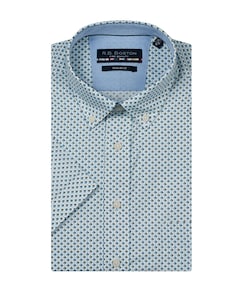 Heren overhemd korte mouw blauw