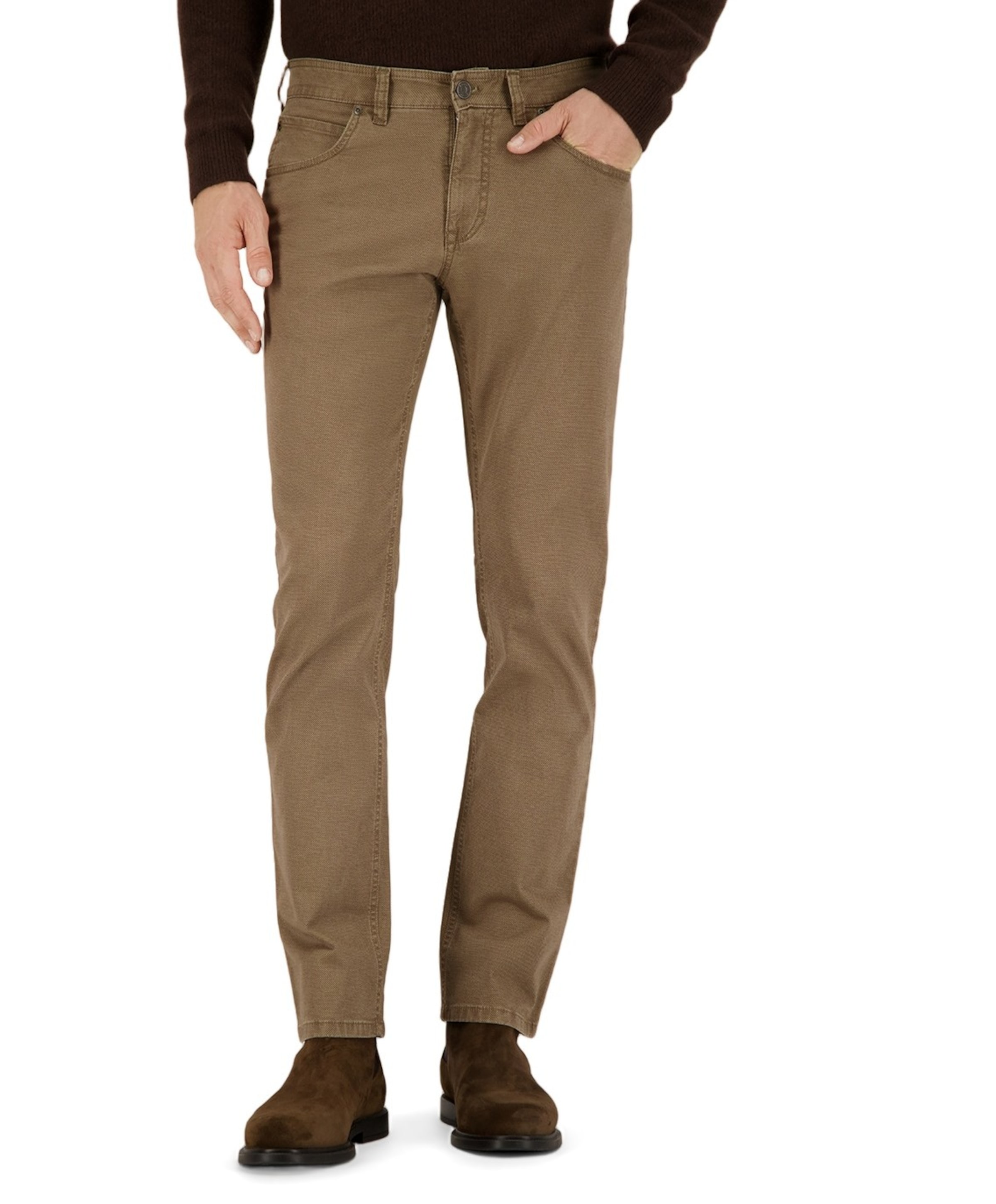 5-Pocket Modern Fit heren broek beige