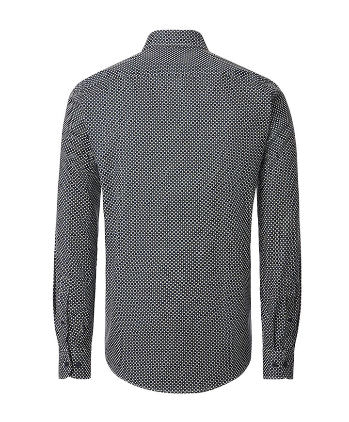 Heren overhemd lange mouw blauw