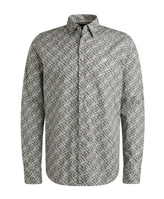 Heren overhemd lange mouw grijs