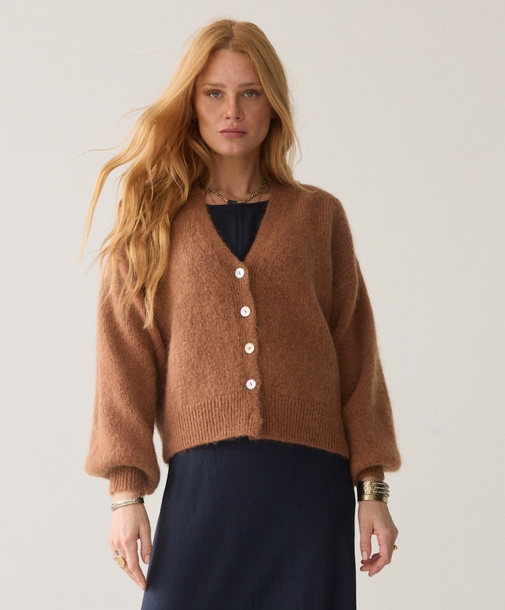 Dames vest bruin