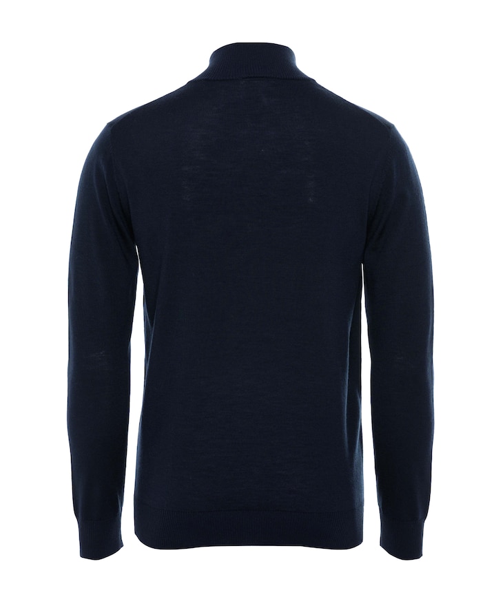 Heren trui met rits blauw