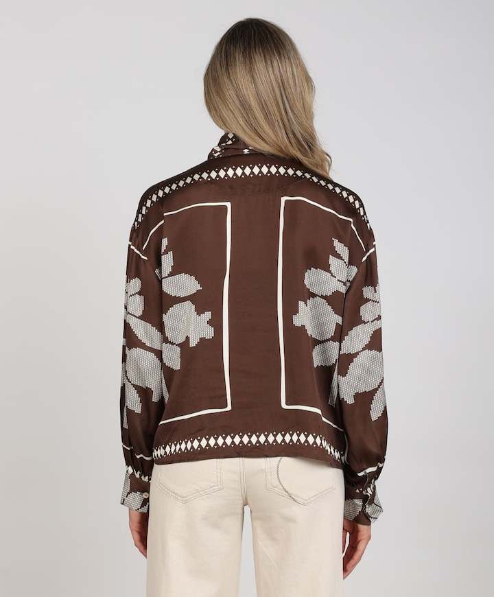 Dames blouse bruin
