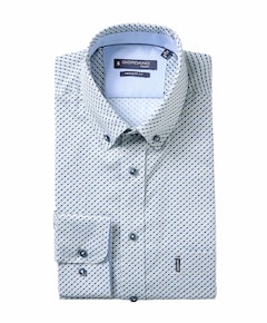 Heren overhemd lange mouw blauw