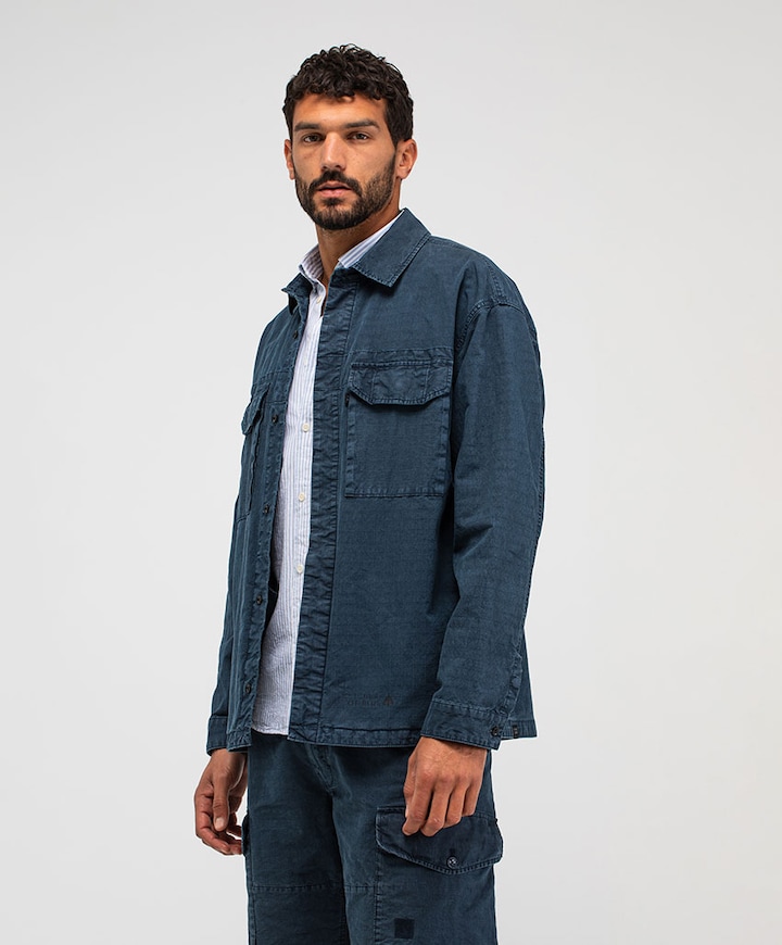 Heren overshirt blauw