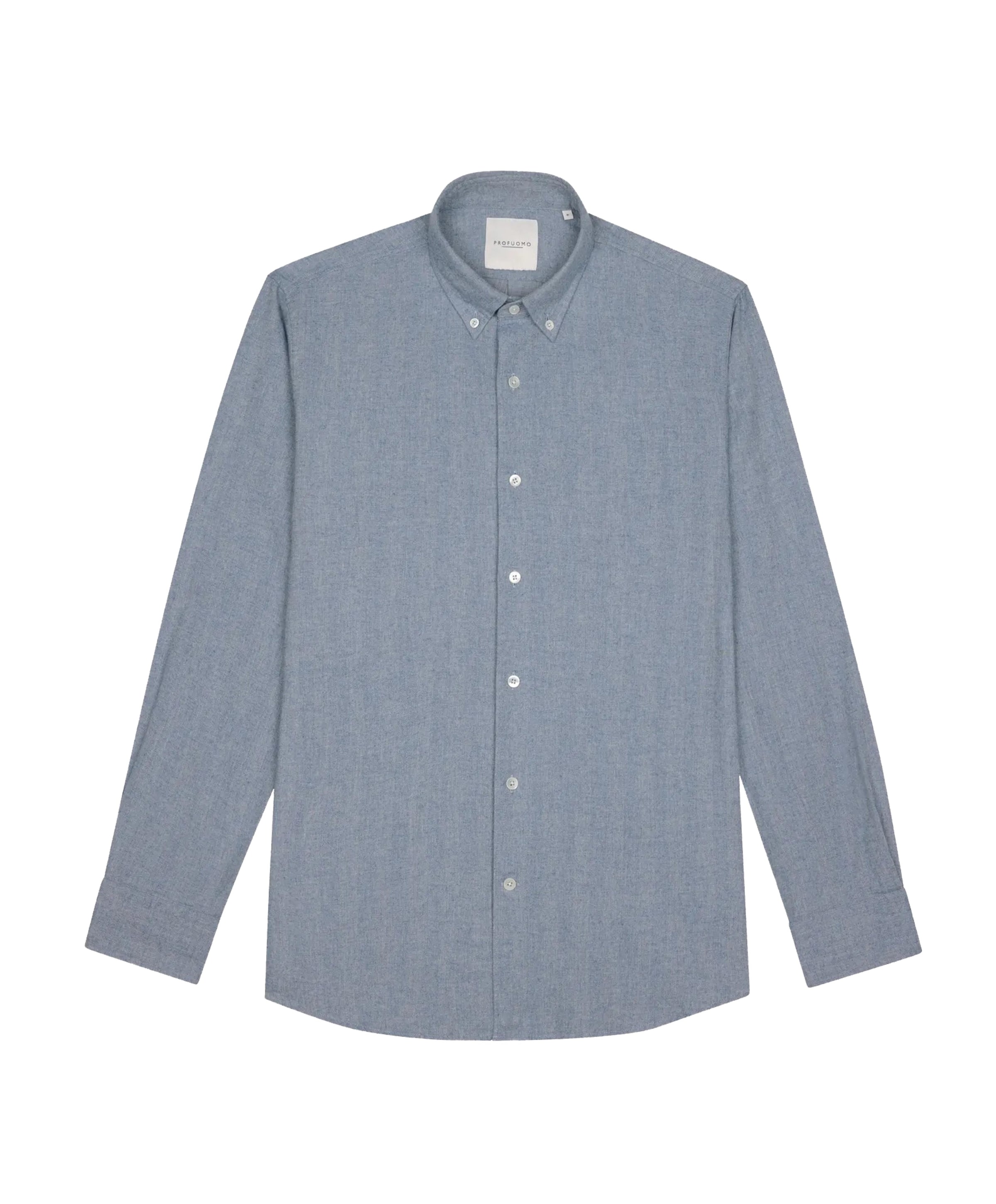 Heren overhemd lange mouw blauw