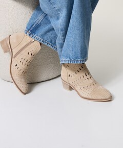 dames enkellaarzen beige