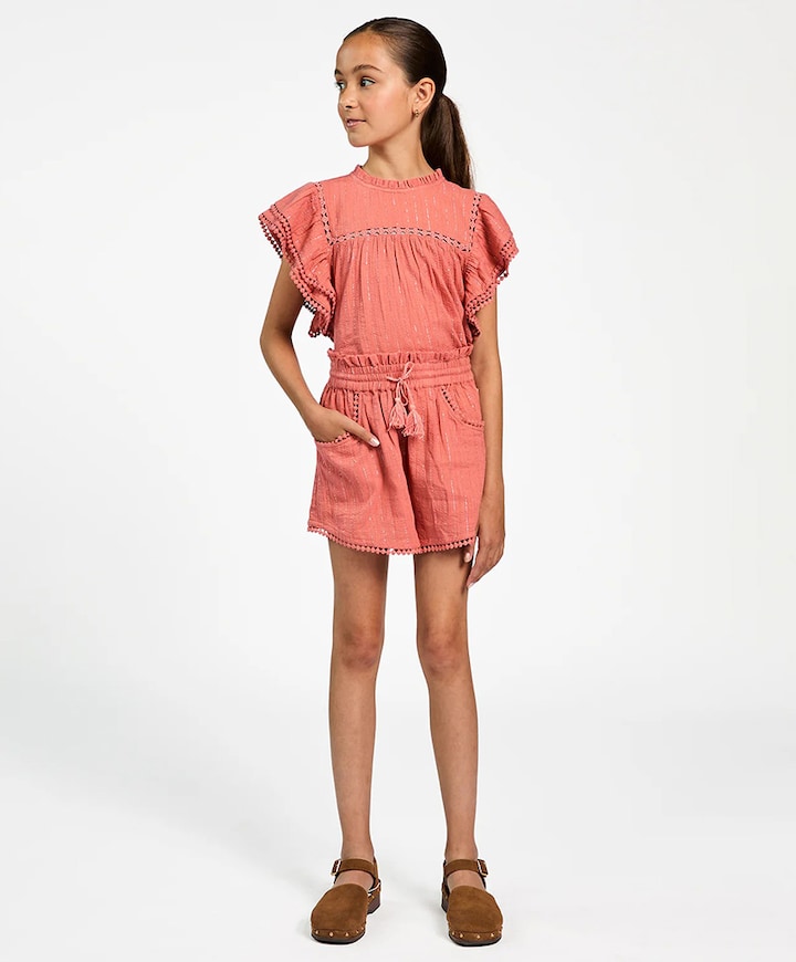 CLOVER LUREX CO 503 G meisjes korte broek roze