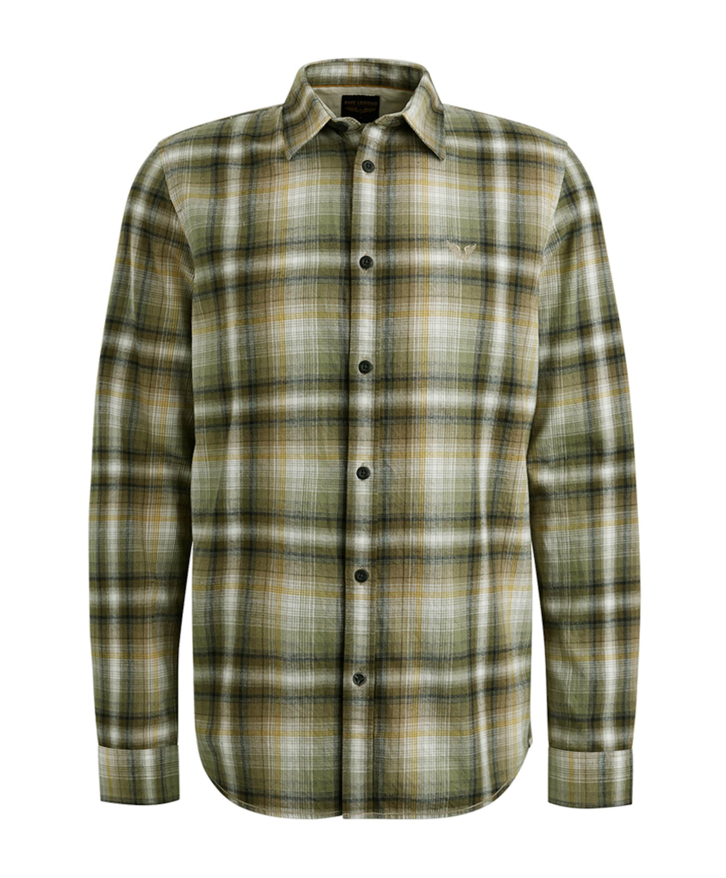 Heren overhemd lange mouw groen