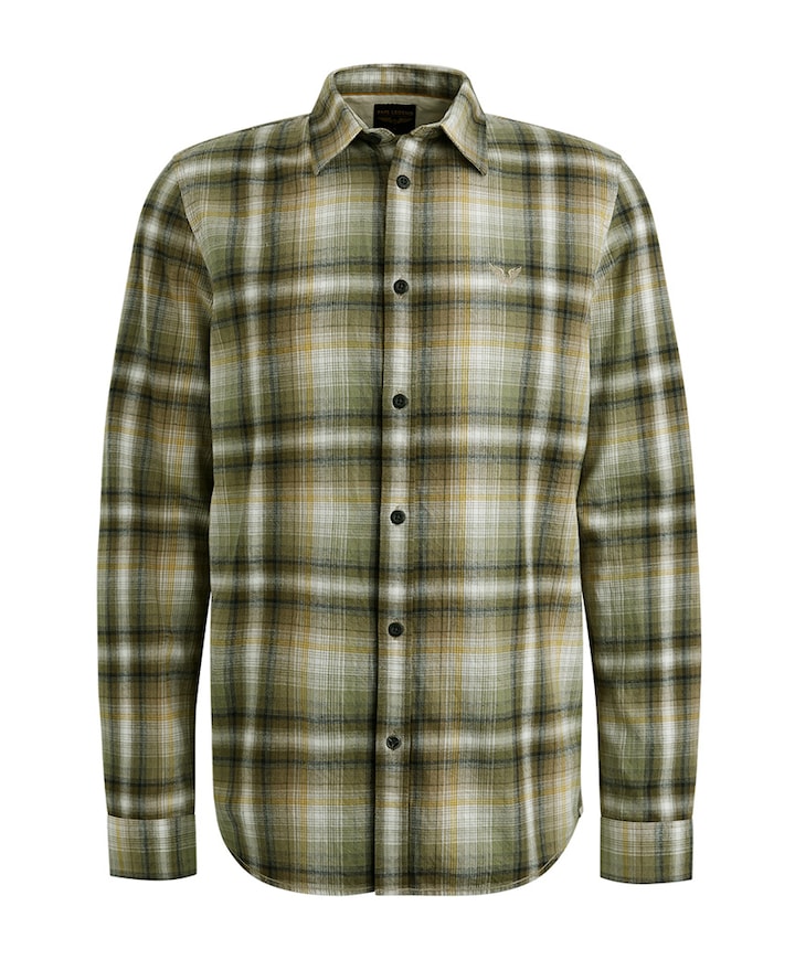 Heren overhemd lange mouw groen