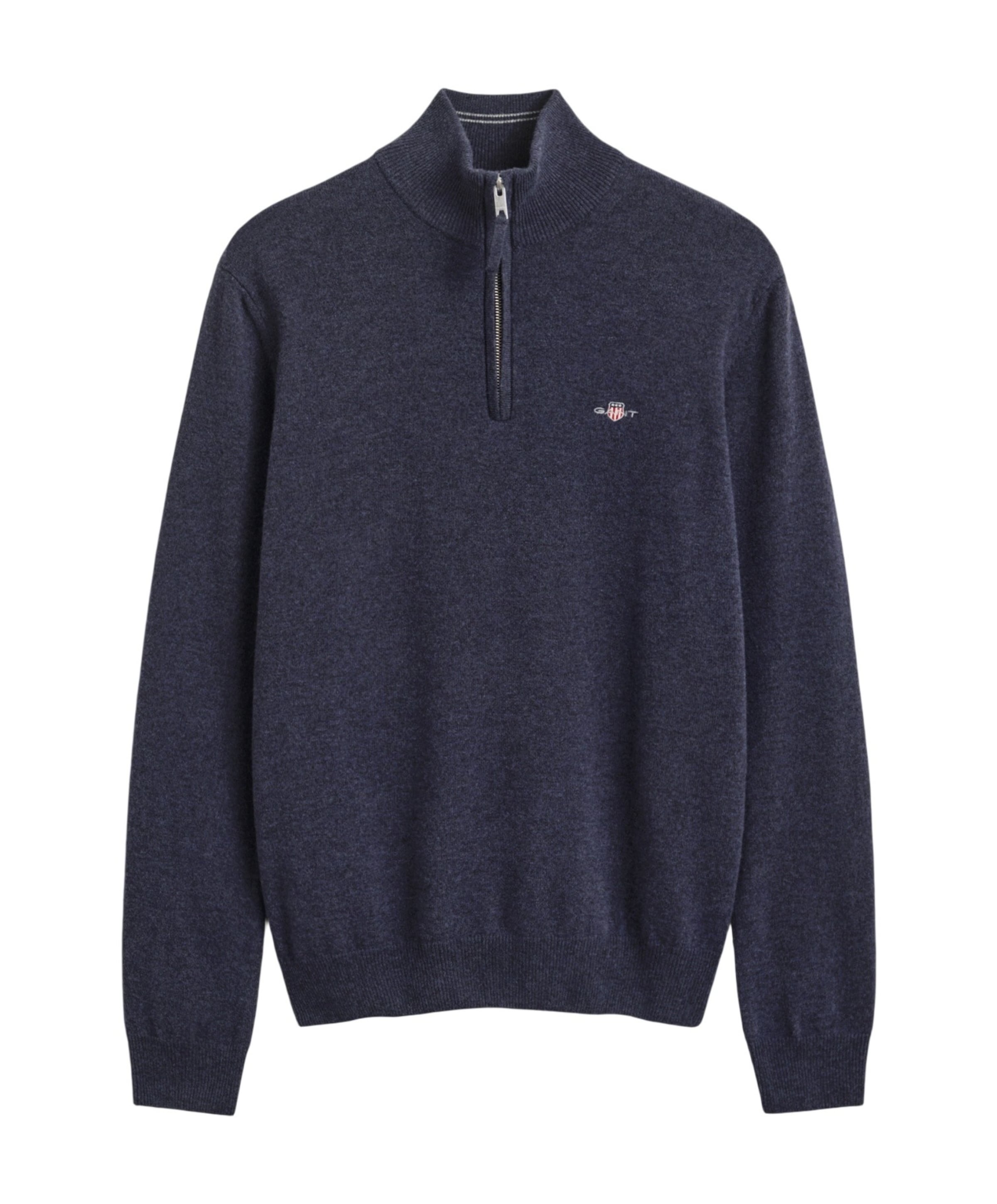 Heren trui met rits blauw