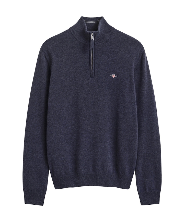 Heren trui met rits blauw