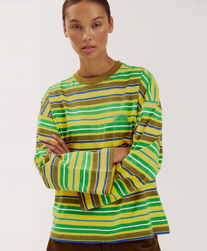 Dames longsleeve geel