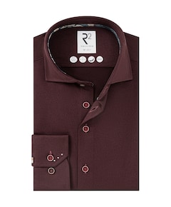 Heren overhemd lange mouw bordeaux
