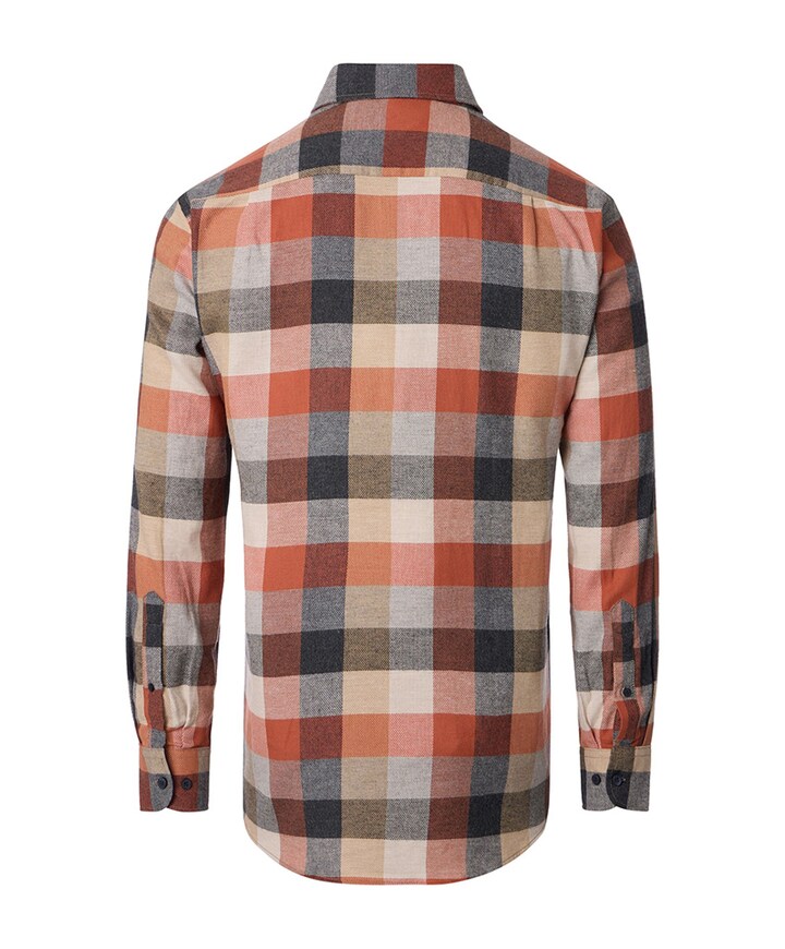 Heren overhemd lange mouw oranje