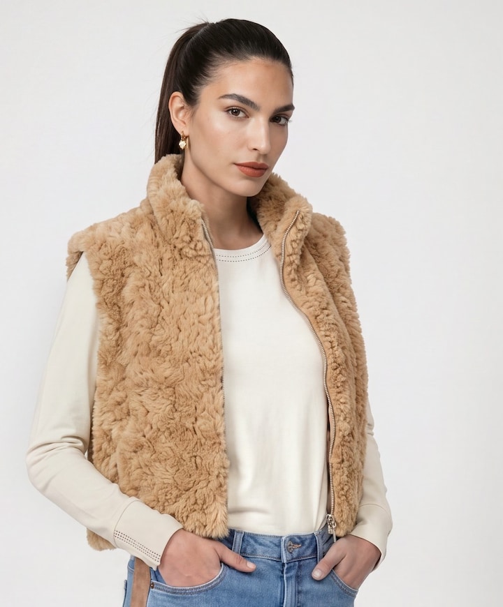Dames gilet bruin