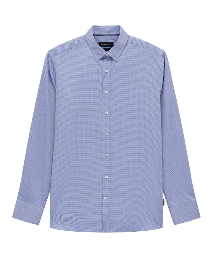 Heren overhemd lange mouw blauw