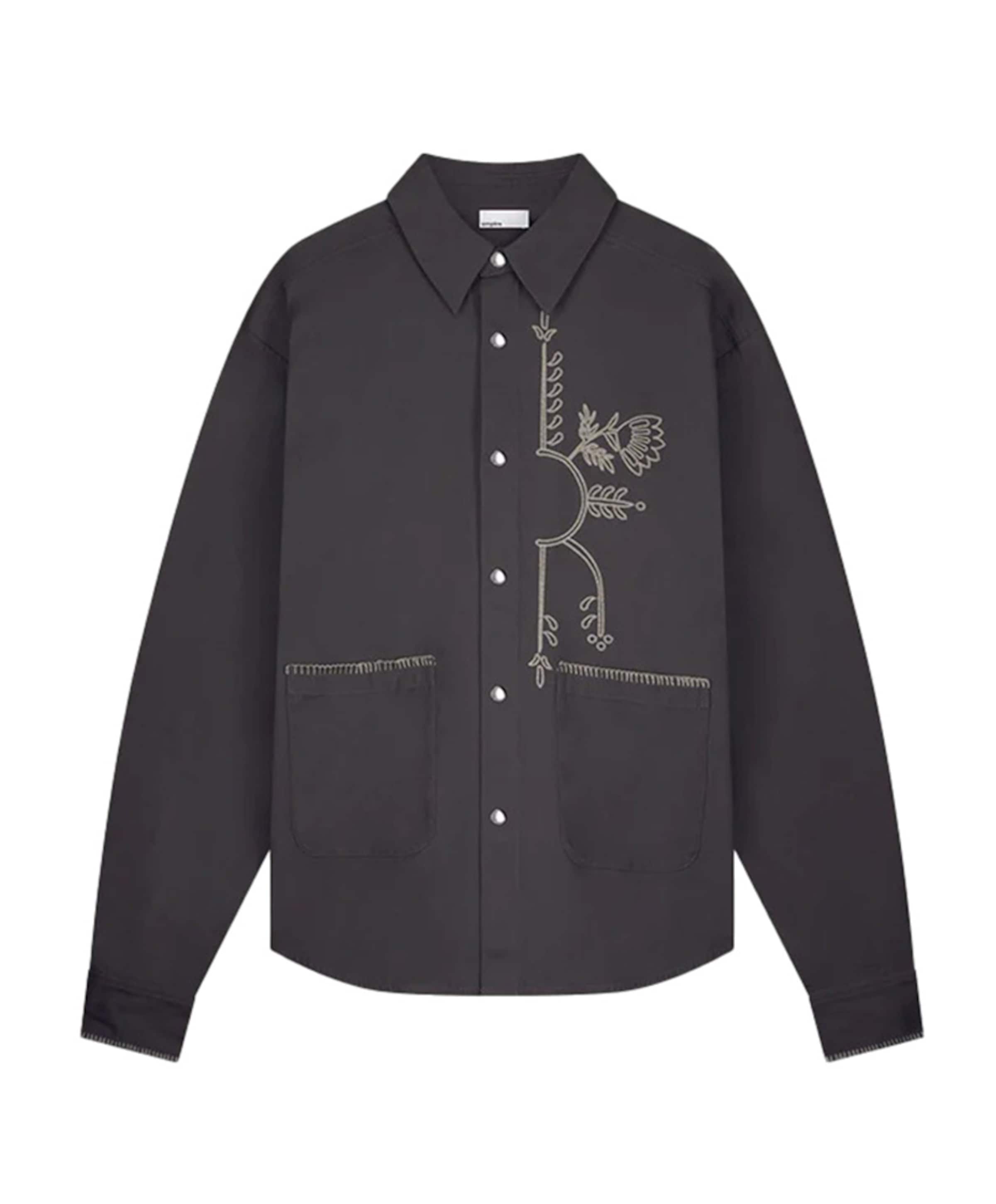 Heren overshirt grijs