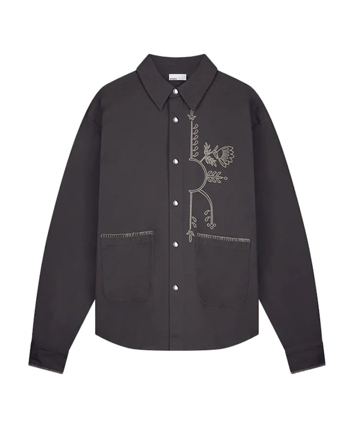 Heren overshirt grijs