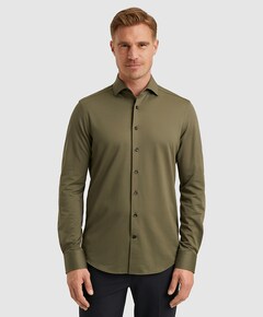Heren overhemd lange mouw groen