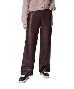 Regular length straight leg PU pantalon bordeaux