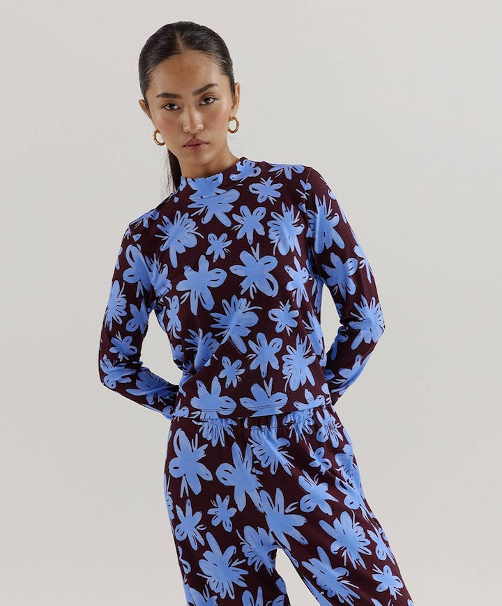 Dames longsleeve blauw