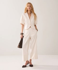 Long Cotton stretch dames broek ecru