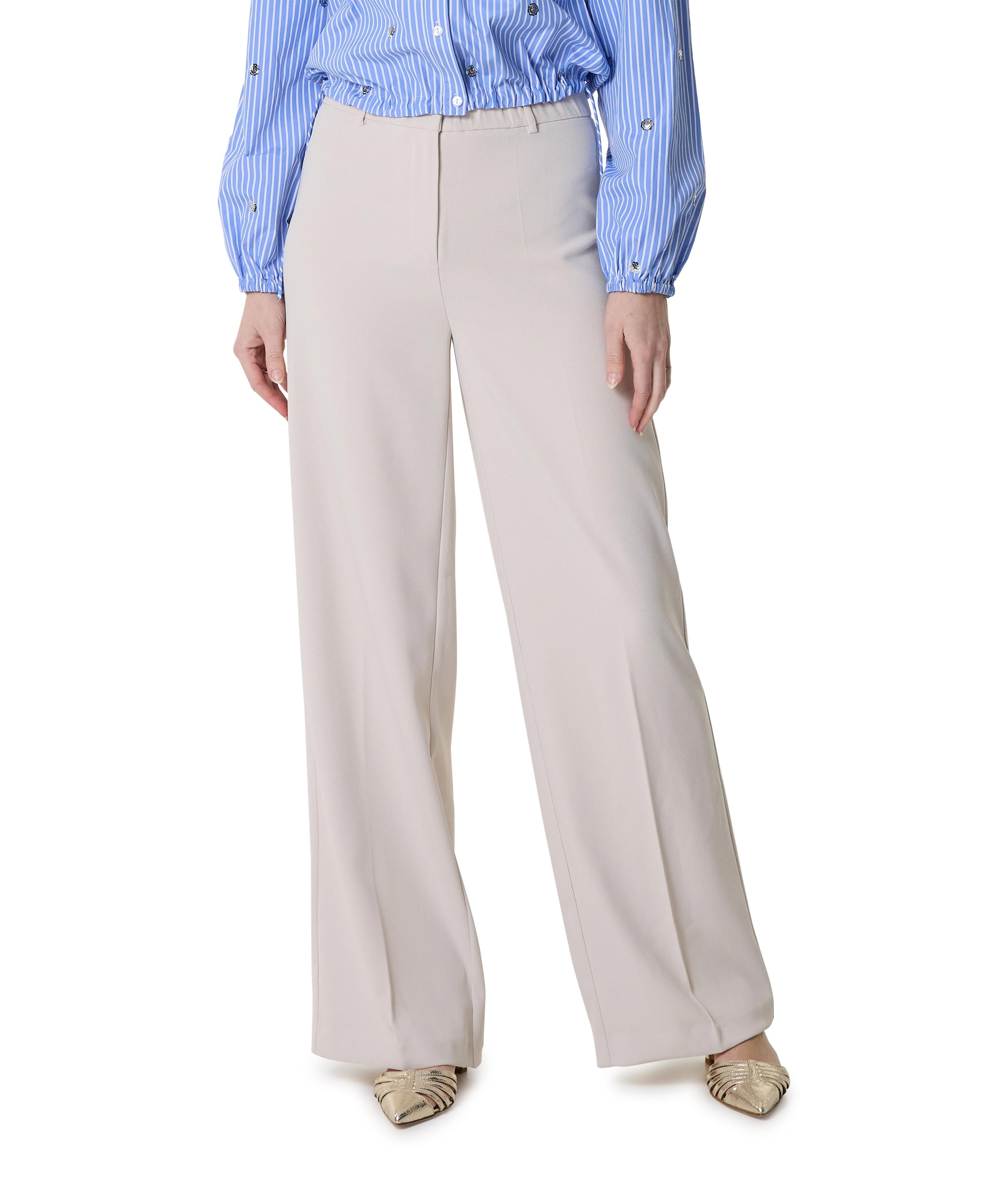 Dante-6-Luca wide leg broek beige