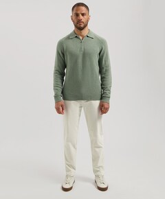 Heren trui met rits groen