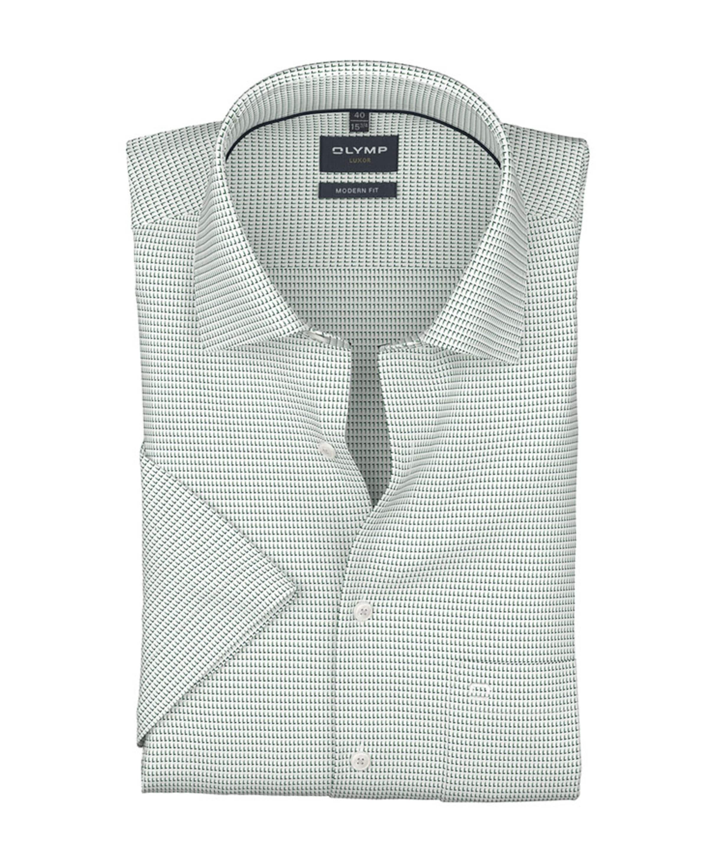 Heren overhemd korte mouw groen