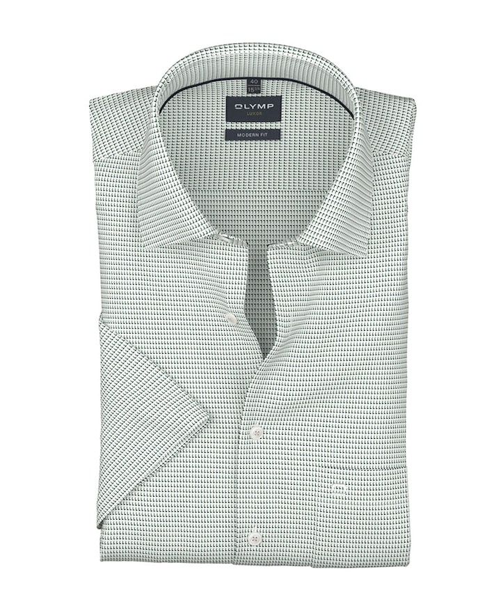 Heren overhemd korte mouw groen