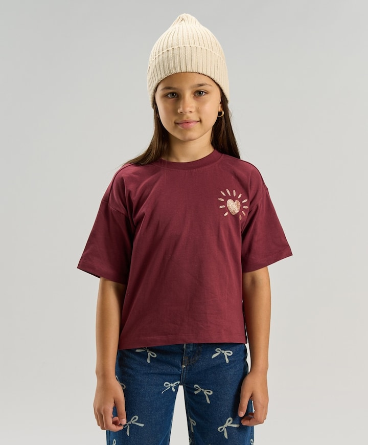 Meisjes T-shirt bordeaux