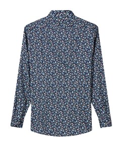 Heren overhemd lange mouw blauw