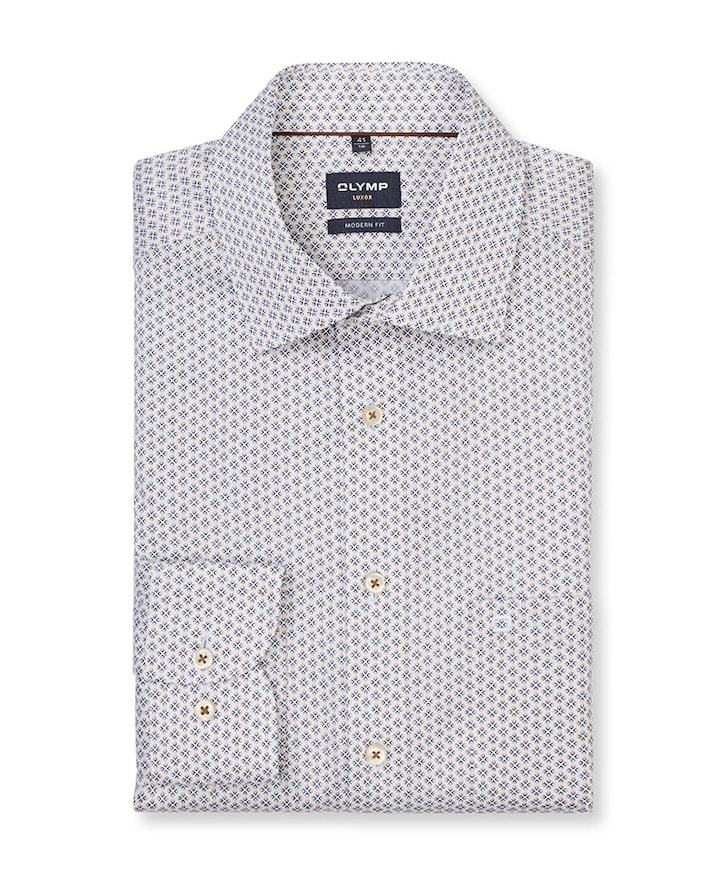 Heren overhemd lange mouw beige