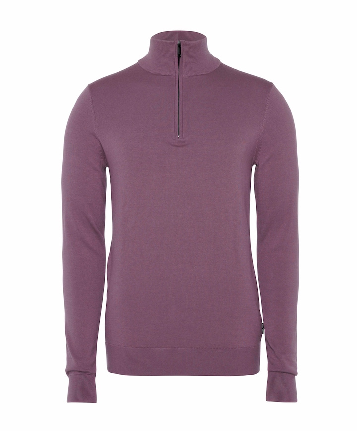 Heren trui met rits blauw