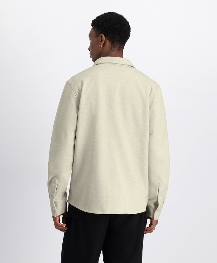 Overshirt lange mouw beige