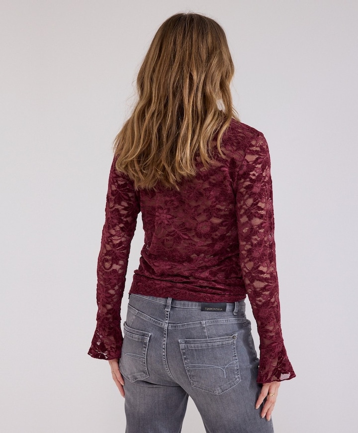 Dames longsleeve bordeaux