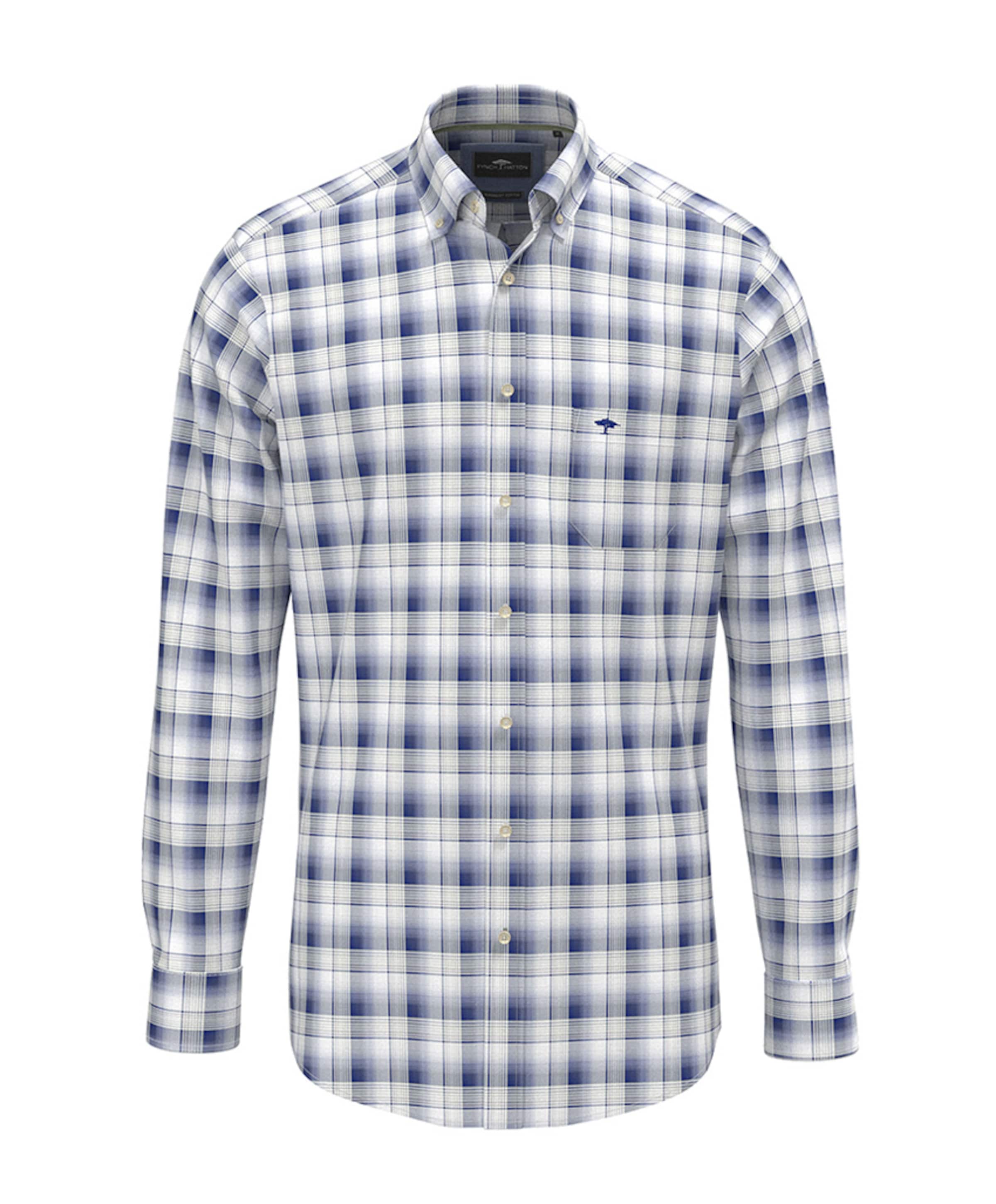 Heren overhemd lange mouw blauw