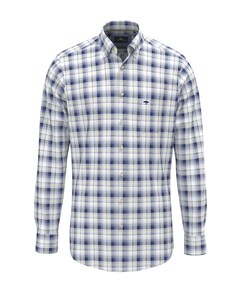 Heren overhemd lange mouw blauw