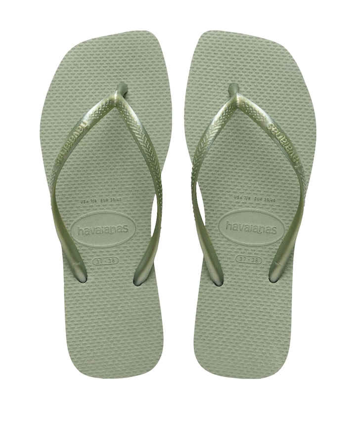 HAV. SLIM SQUARE dames slippers groen