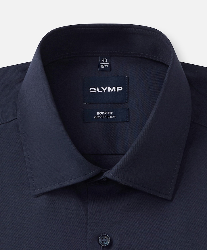 Heren overhemd lange mouw blauw
