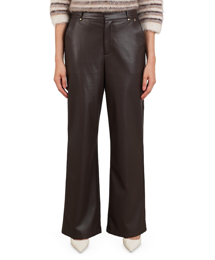 Beverly Pockets PU dames broek bruin