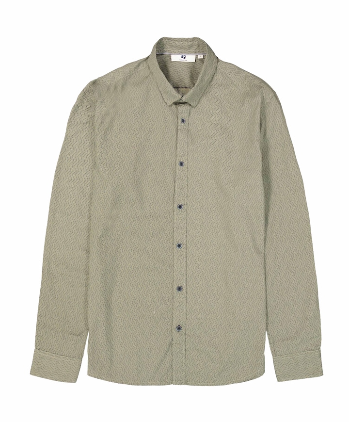 Heren overhemd lange mouw groen