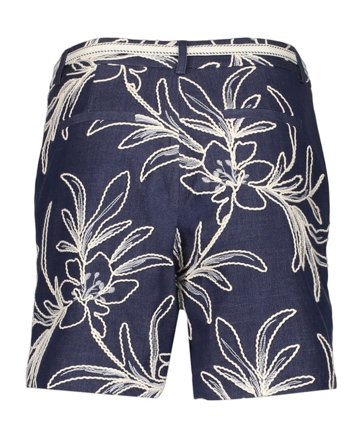 Shorts denim embroidered dames korte broek blauw