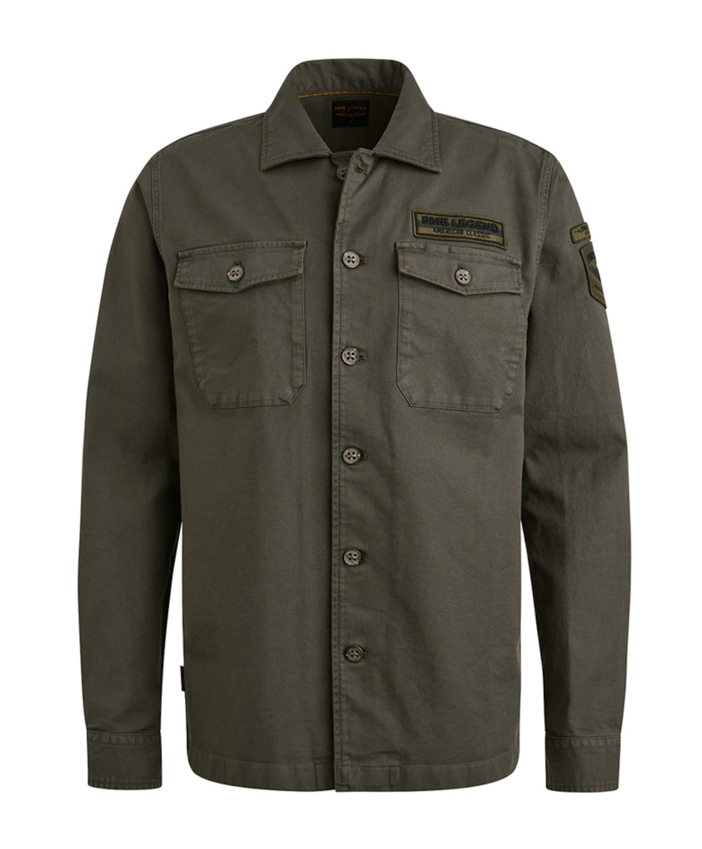 Heren overhemd lange mouw grijs