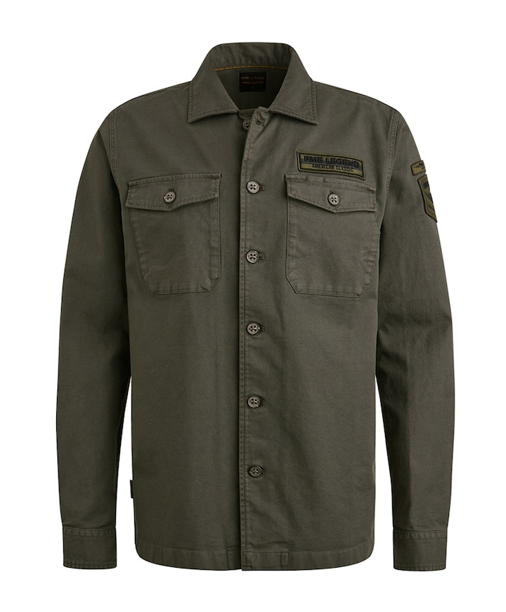 Heren overhemd lange mouw grijs