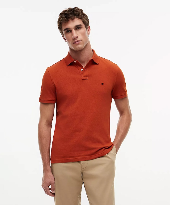 Heren polo brique